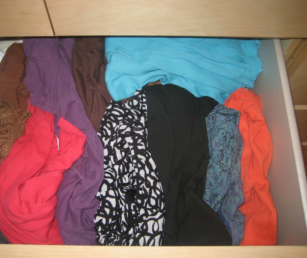 clothes in drawer