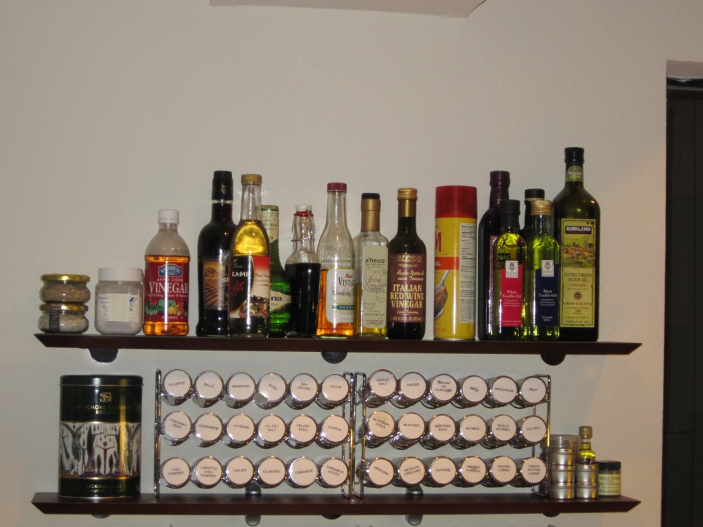 bottles on shelf