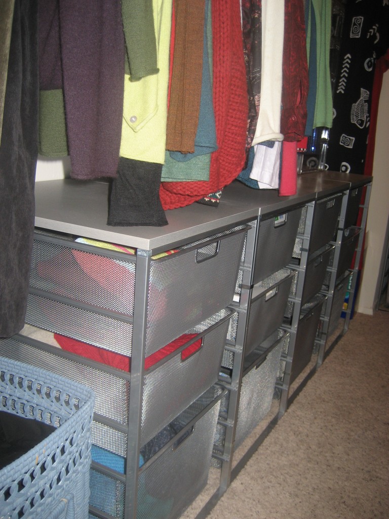 elfa drawers in closet