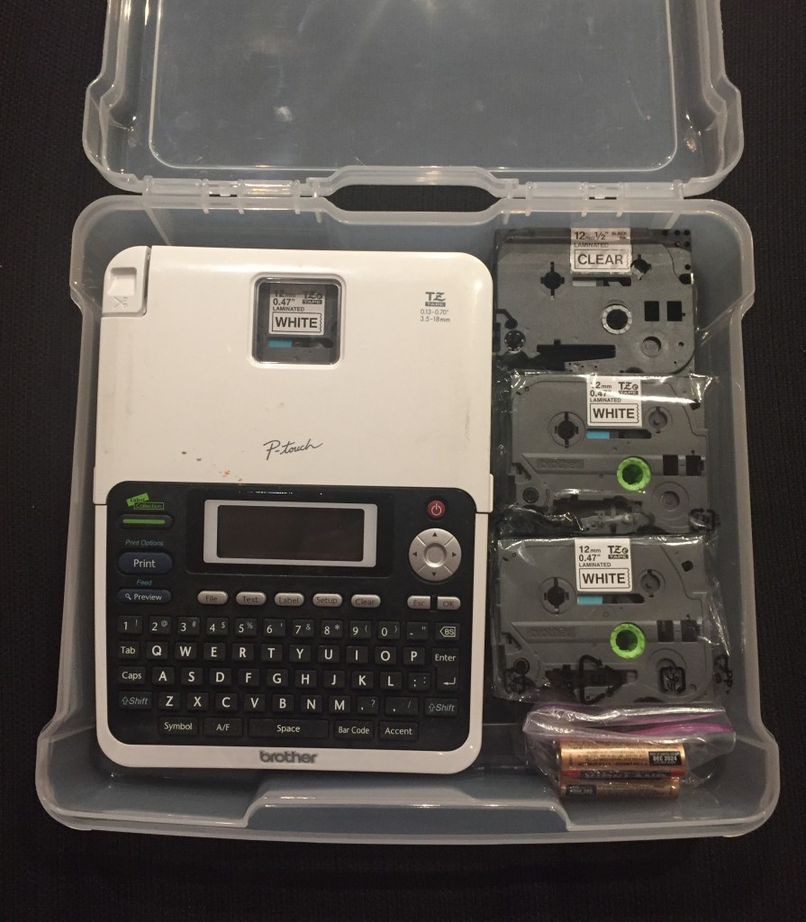 labelmaker in case with tape and batteries - A Jones For Organizing