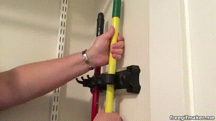 A Jones For Organizing - Grook holder, removing broom handle